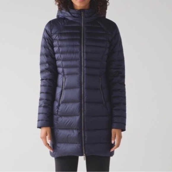 Lululemon Brave The Cold Long Puffy Jacket Parka Deep Indigo Blue Size 8 - Picture 1 of 16